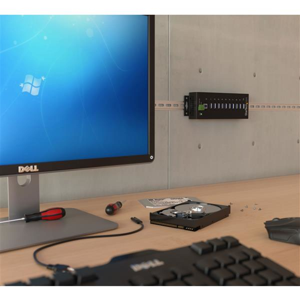 StarTech.com 10-Port Industrial USB 3.0 Hub with ESD & 350W Surge Protection