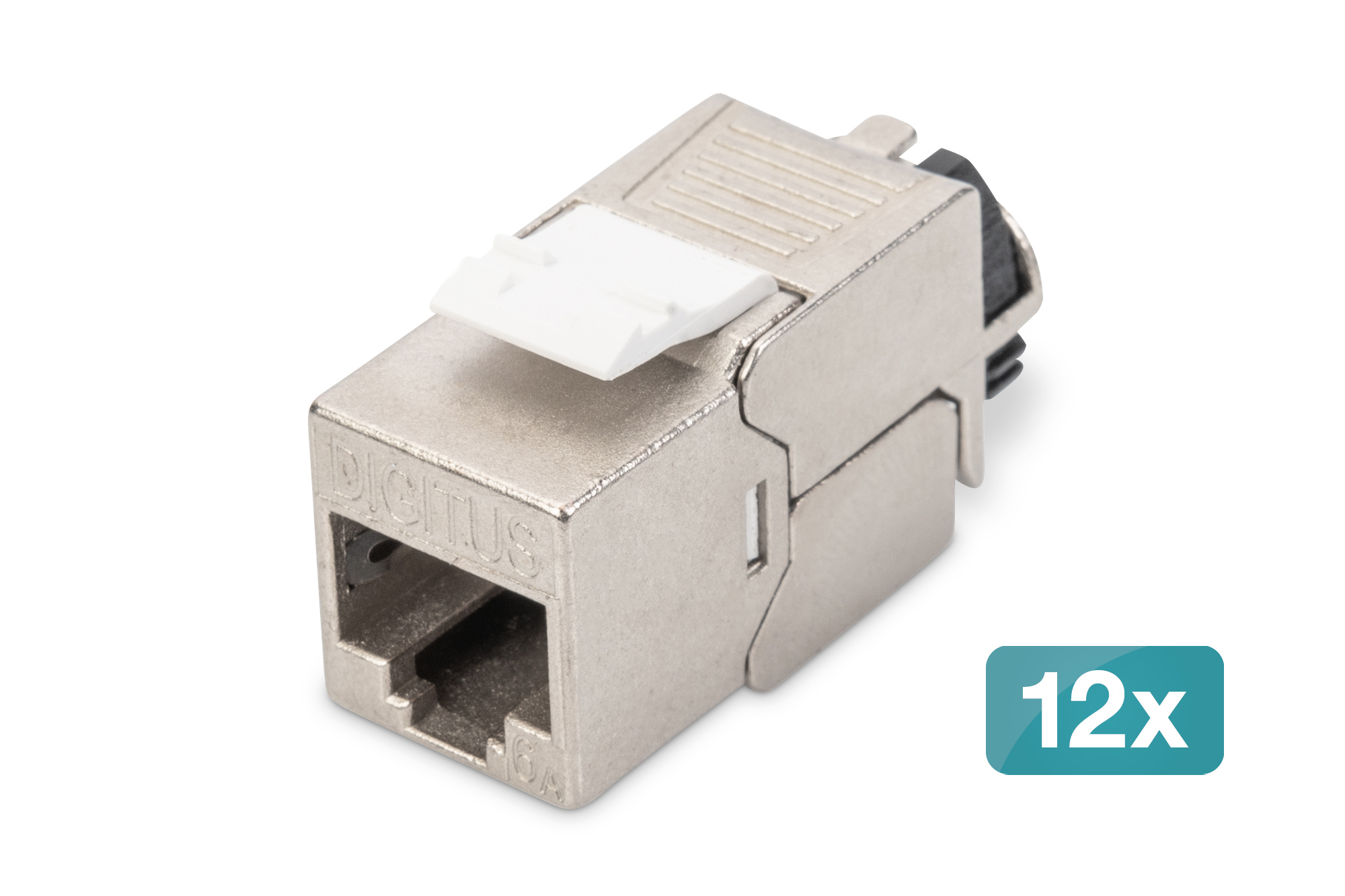 Digitus CAT 6A Keystone module, shielded with intelligent cable manager - 12 pcs.
