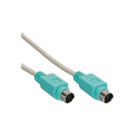 InLine PS/2 Cable male / male grey with green plug 2m