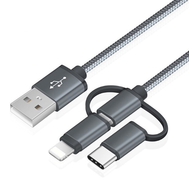 Z300 3 in 1 Cable (Not MFI) 1 x Lightning 1x Micro USB and 1 x Type C thumbnail