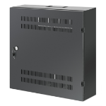 Intellinet Low-Profile 19" Wall Mount Cabinet with 4U Horizontal and 2U Vertical Rails Slim, Space-saving Enclosure with Only 170 mm (6.7 in.) Depth, Ideal for AV, Multimedia and Surveillance Applications, Assembled, Black RAL 7021