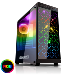 GAMEMAX Polaris Black RGB 4 x 12cm RGB Fans Tempered Glass Side & Front Panels