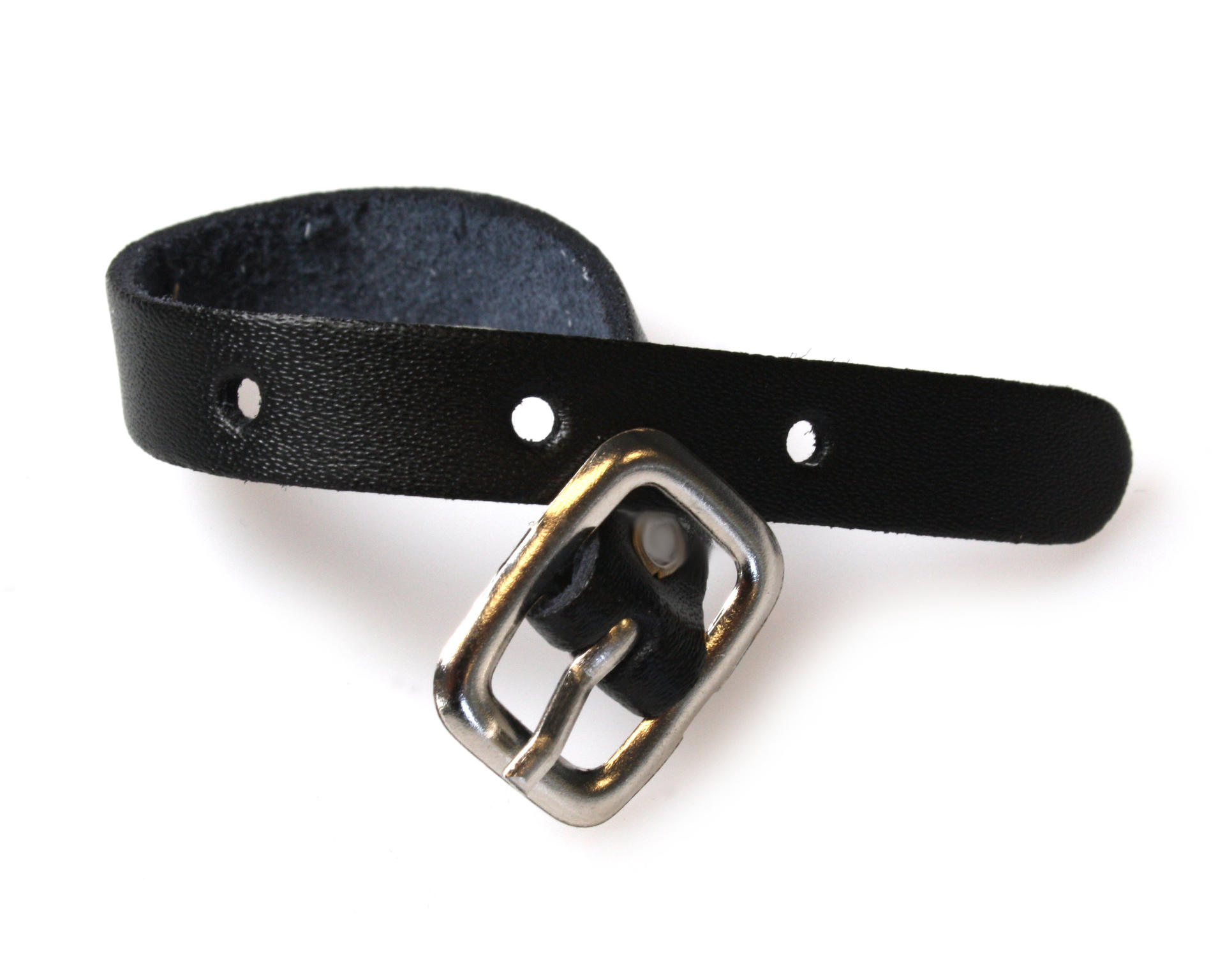 Digital ID Black Leather Luggage Strap with Silver Buckle (Pack of 100