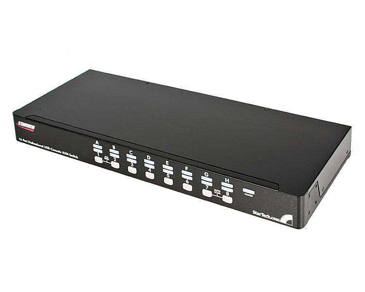 Image of StarTech.com 16 Port 1U Rackmount USB PS/2 KVM Switch with OSD