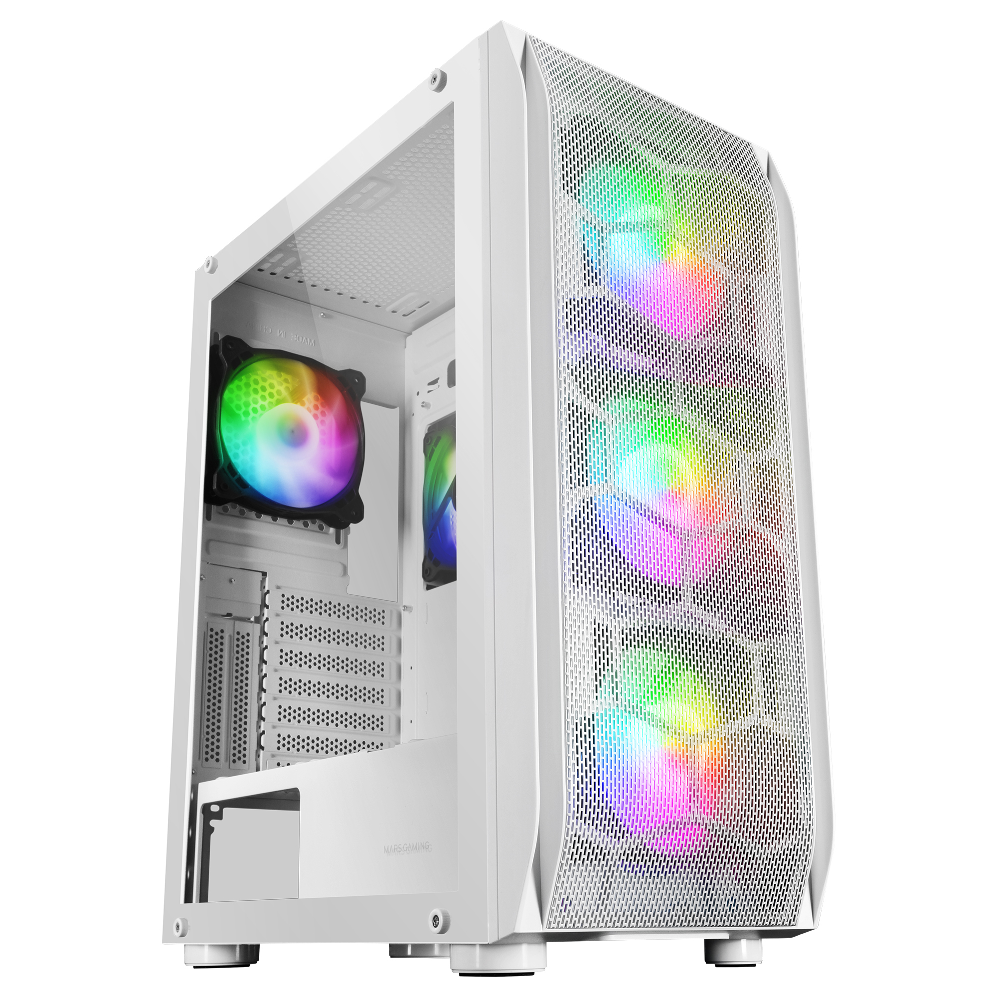 Mars Gaming White Mc-Kx Premium E-Atx Gaming Tower Freezer Cpu System