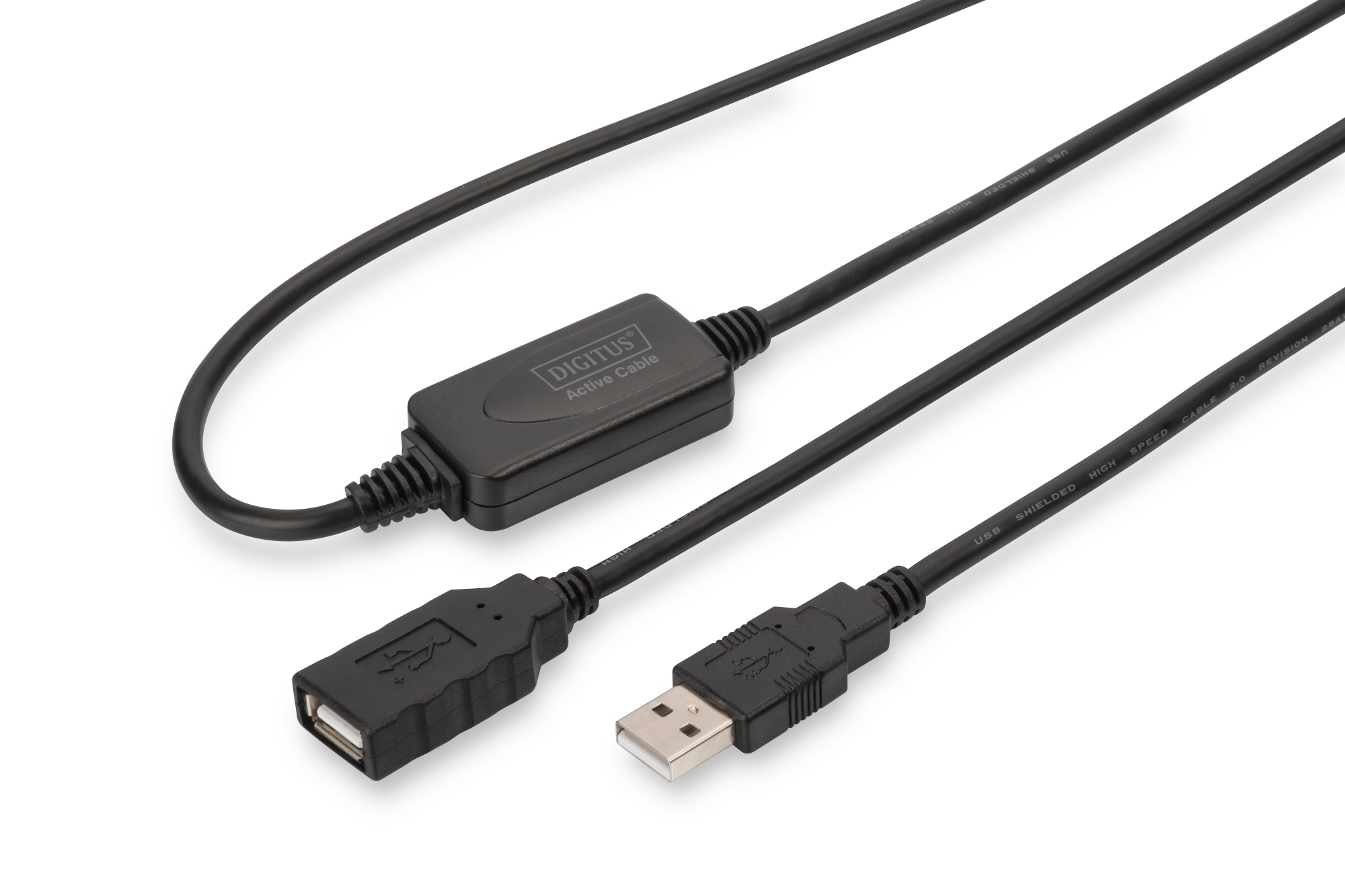 Photos - Cable (video, audio, USB) Digitus USB 2.0 Active Extension Cable DA-73100-1 