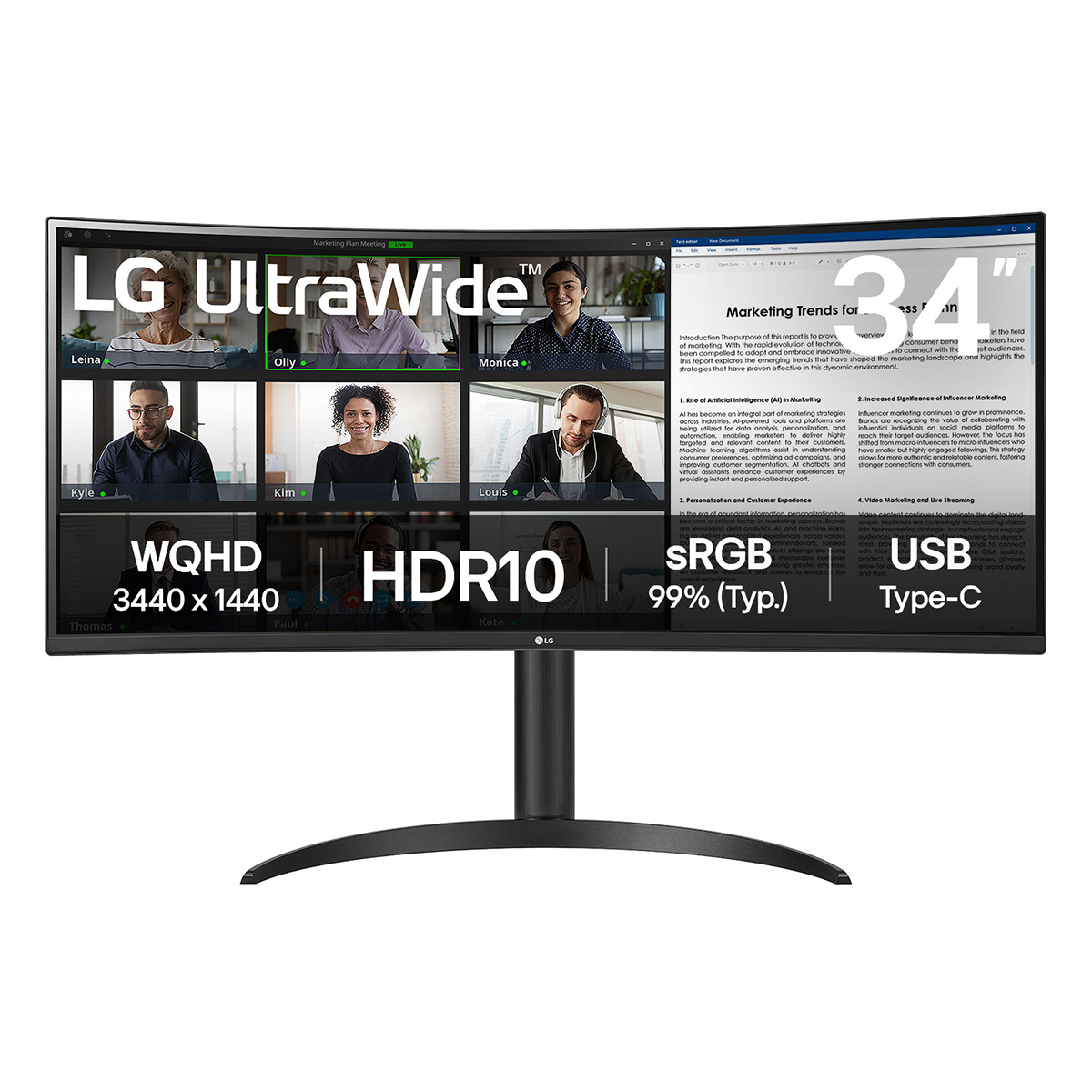 LG 34WR55QK-B computer monitor 86.4 cm (34") 3440 x 1440 pixels W