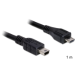 DeLOCK 1m USB2.0 microB/miniB USB cable Micro-USB B Mini-USB B Black