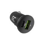 Green Cell GC CADM-GC-38AC - USB-Ladegeraet 38 W 1x USB-C USB-A schwarz Flashlight, GPS, Headphones, Mobile phone, Navigator, Other, Portable speaker, Power bank, Smartphone, Smartwatch, Tablet, Universal Black Cigar lighter Fast charging Auto, Indoor