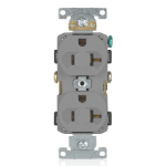 Leviton BR20-GY socket-outlet NEMA 5-20R Gray