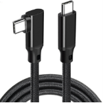 JLC Right Angled RA24 Braided Type C (Male) to Type C (Male) Cable - 1M - Black.