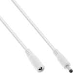 InLine DC extension cable, DC male/female 4.0x1.7mm, AWG 18, white 3m