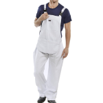 BEESWIFT Cotton Drill Bib And Brace White 42