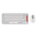 Logitech POP Icon Combo toetsenbord Inclusief muis Universeel Bluetooth AZERTY Frans Oranje, Wit