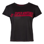 Nintendo SNES Logo Cropped T-Shirt, Female, Small, Black (TS126084NTN-S)
