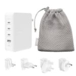 BELKIN BoostCharge Pro 140W 4-Port GaN Wall Charger - White(WCH014BTWH-V3), 4 x USB-C, 2xUSB-C & 2xUSB-A,2M Cable,Intelligent And Fast Charger