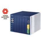 PLANET Industrial Layer 3 5-Slot Managed L3 Gigabit Ethernet (10/100/1000) Blauw, Metallic