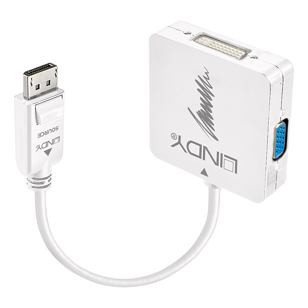 Image of Lindy DispalyPort 1.2 to HDMI 4K30/DVI/VGA Adapter