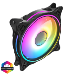 CIT Tornado FNB 120mm RGB LED Fan - High Airflow, Quiet Operation, 4-Pin PWM, Black