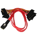 Videk Internal Mini SAS SFF-8087 36P to 4 x SFF-8482 29 Pin Data & Power Cable 0.5m