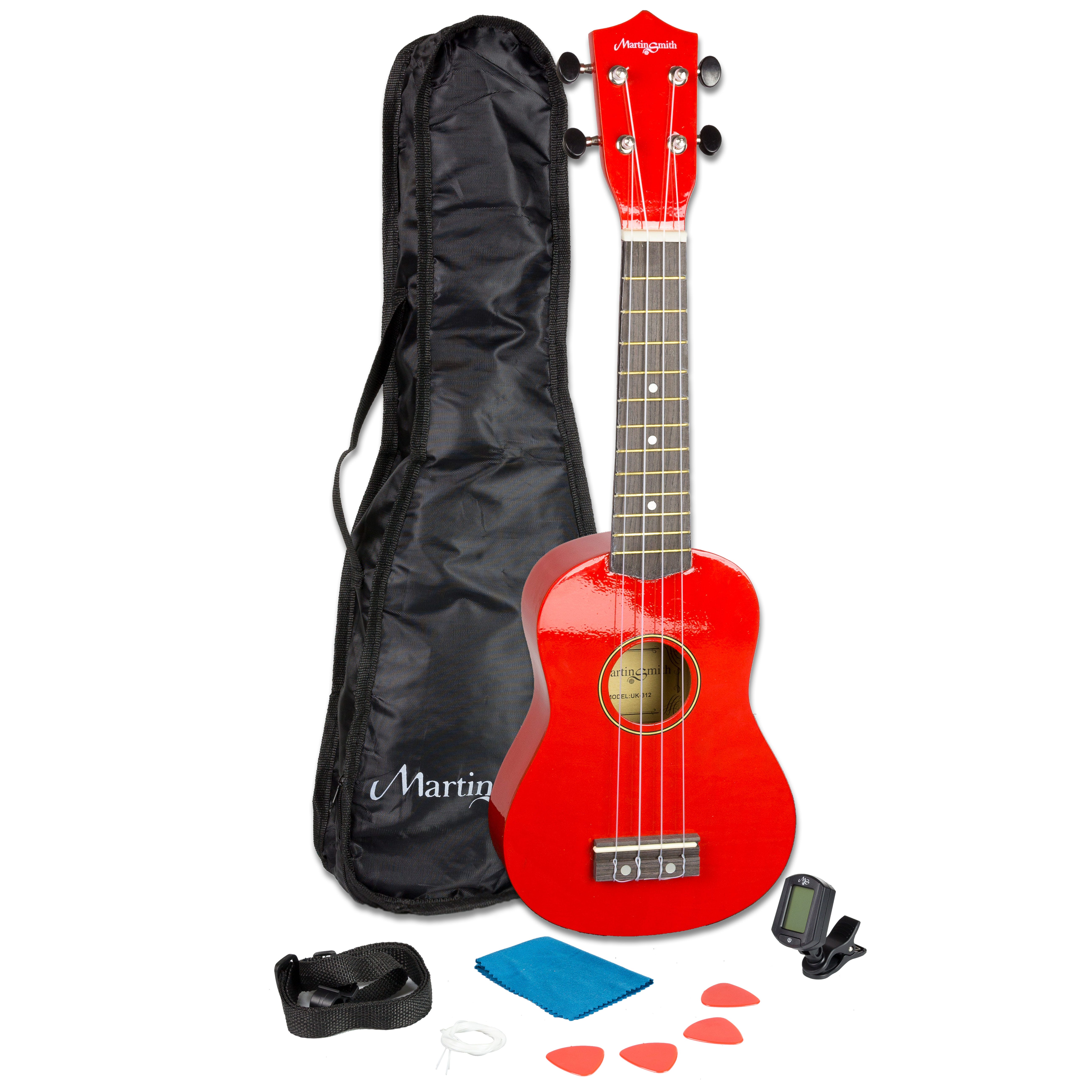 Image of PDT UK-312 Soprano Ukulele SK - Red