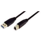 LogiLink 3m USB 3.0 USB cable USB 3.2 Gen 1 (3.1 Gen 1) USB A USB B Black