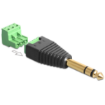 DeLOCK 65460 tussenstuk voor kabels 6.35mm 3 pin Terminal Block Zwart