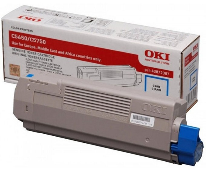Image of OKI 43872307 Toner cyan, 2K pages/5% for OKI C 5650