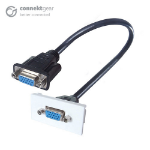 connektgear 0.25m AV Snap-In VGA Module 25 x 50mm - Socket to Socket - White