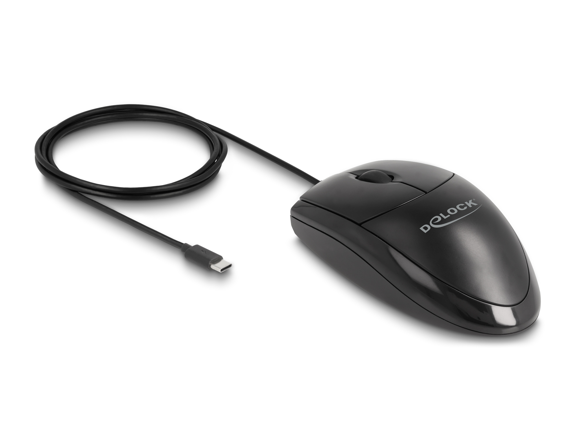 DeLOCK 12114 mouse Universal Ambidextrous USB Type-C Optical 1200 DPI