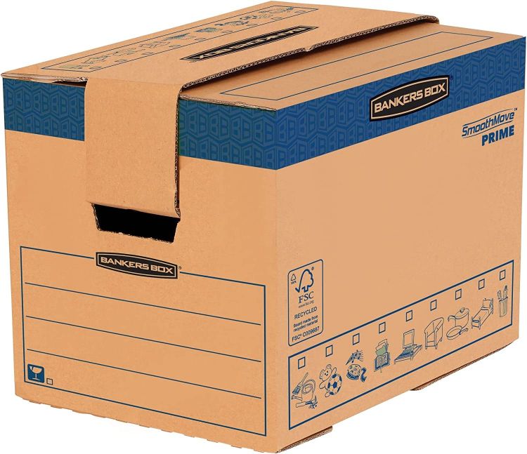 6205201 BANKERS BOX SmoothMove Small FastFold Moving Box Pack of 5