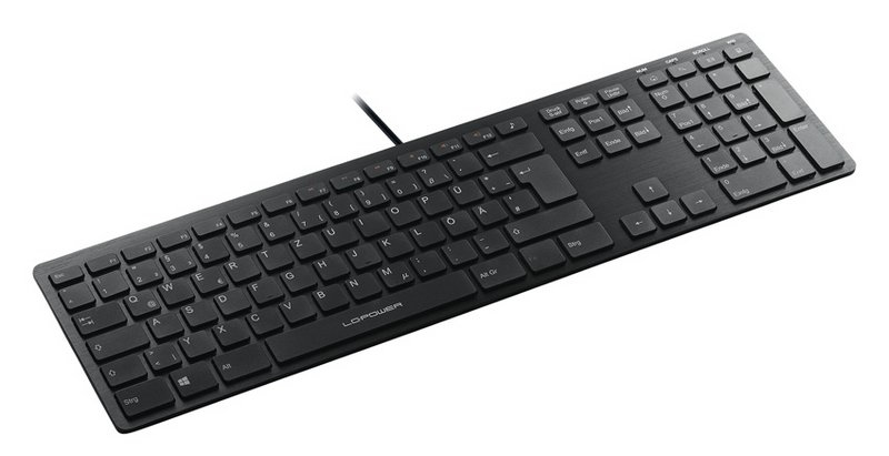 Image of LC-Power LC-KEY-5B-ALU keyboard USB QWERTZ German Black