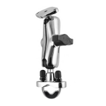 RAM Mounts Chrome Handlebar U-Bolt Mount with Double Socket Arm