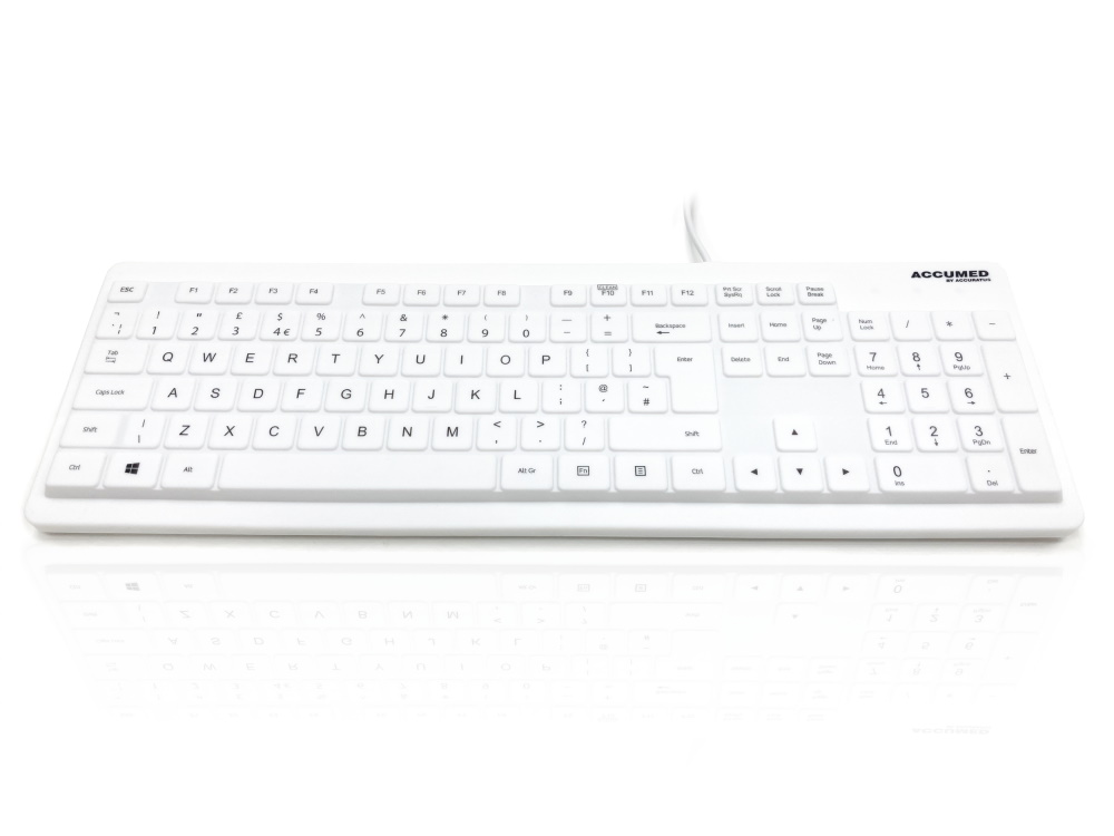 Image of Ceratech AccuMed Value Keyboard - USB 105 Key Sealed Washable IP68...
