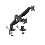 Brateck LDT82-C024UCE SCREEN HEAVY-DUTY MECHANICAL SPRING MONITOR ARM WITH USB PORTS For most 17'~35' Monitors, Matte Black (LS)