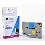 G&G Image 17086 DirectLabel black on blue Laminat (replaces Brother TZE521) for Brother P-Touch TZ 3.5-18mm/6-12mm/6-18mm/6-24mm/6-36mm