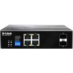 D-LINK | DIS-F100G-6PS-E | 6 Port Gigabit Industrial PoE+ Switch with 4 PoE Ports and 2 SFP Ports ** PSU NDR-240-48 Not Included **