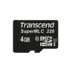 Transcend TS4GUSD220I memory card 4 GB MicroSDHC MLC Class 10