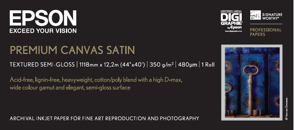 Photos - Office Paper Epson Premium Canvas Satin, 44" x 12,2 m, 350g/m² C13S041848 