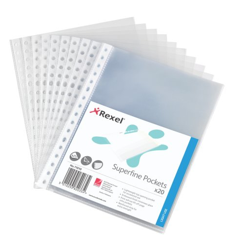 Rexel Superfine Pocket Top Opening A5 Clear (Pack of 20) 11010