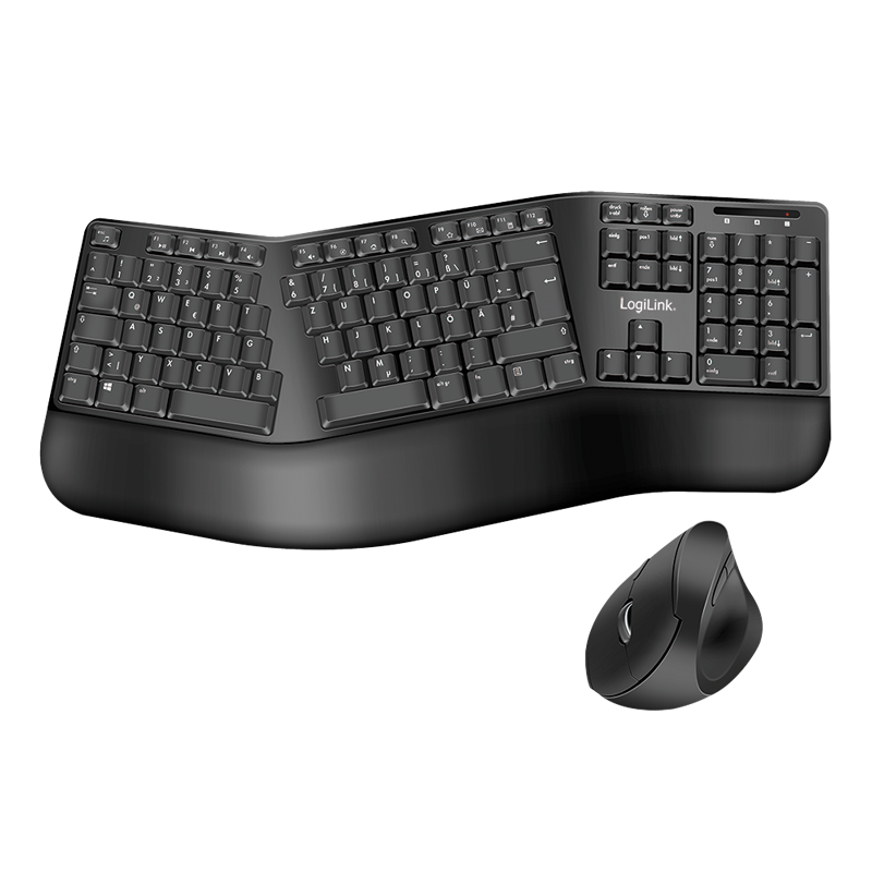 LogiLink ID0211 keyboard Mouse included Universal RF Wireless QWERTZ German Black