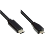 Alcasa GC-M0123 USB-kabel USB 2.0 2 m Micro-USB B USB C Zwart