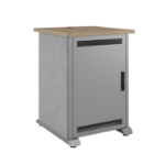 Middle Atlantic Forum ForumTM Side Cart Rack, 12RU, 27" Deep, Wilsonart® Kensington Maple, Magnesium Powdercoat, Silver Gray Felt