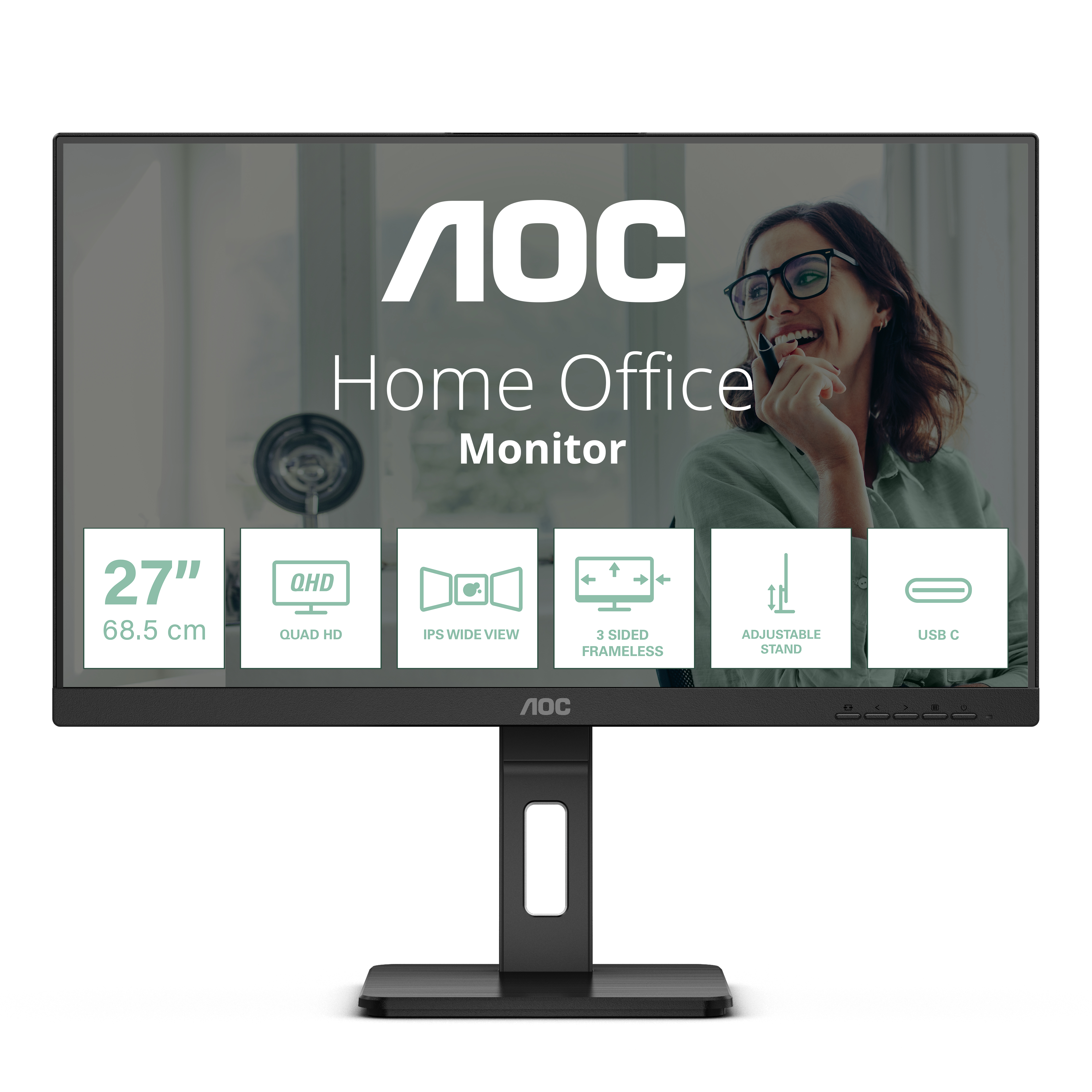AOC Q27P3CV computer monitor 68.6 cm (27") 2560 x 1440 pixels Quad...