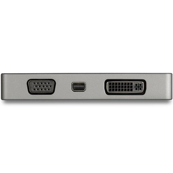 StarTech.com USB C Multiport Video Adapter - 4K 60Hz UHD Portable 5-in-1 USB Type C to HDMI 2.0, Mini DisplayPort, VGA or DVI (1080p) - 95W PD Passthrough - Cable Management - Aluminum