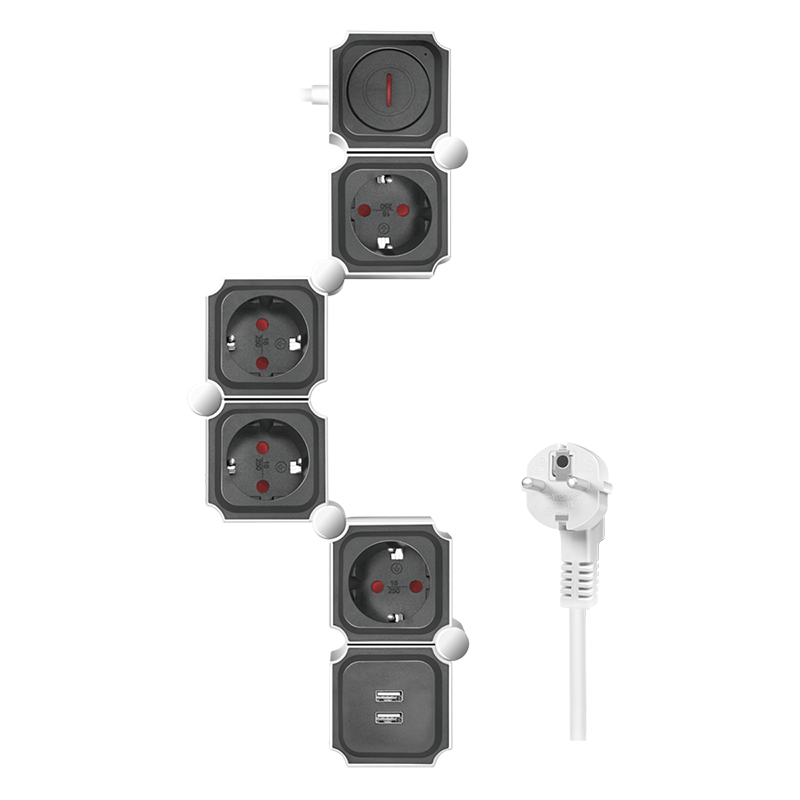 Image of LogiLink LPS276U power extension 1.5 m 4 AC outlet(s) Indoor Grey