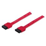 Manhattan SATA Data Cable, 7-Pin, 50cm, Male to Male, 6 Gbps, Red, Lifetime Warranty, Polybag