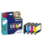 Pelikan 360670/P15 Ink cartridge multi pack Bk,C,M,Y, 4x350 pages ISO/IEC 24711 14ml 14ml + 3x9ml Pack=4 (replaces Brother LC970VALBP) for Brother DCP 135 C