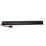 Videk PDU Vertical 10 x UK Mains Sockets with Switch to C20 Plug 3Mtr