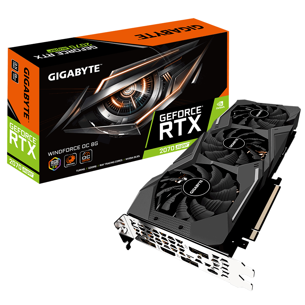 Gigabyte GV-N207SWF3OC-8GC graphics card GeForce RTX 2070 SUPER 8 GB GDDR6